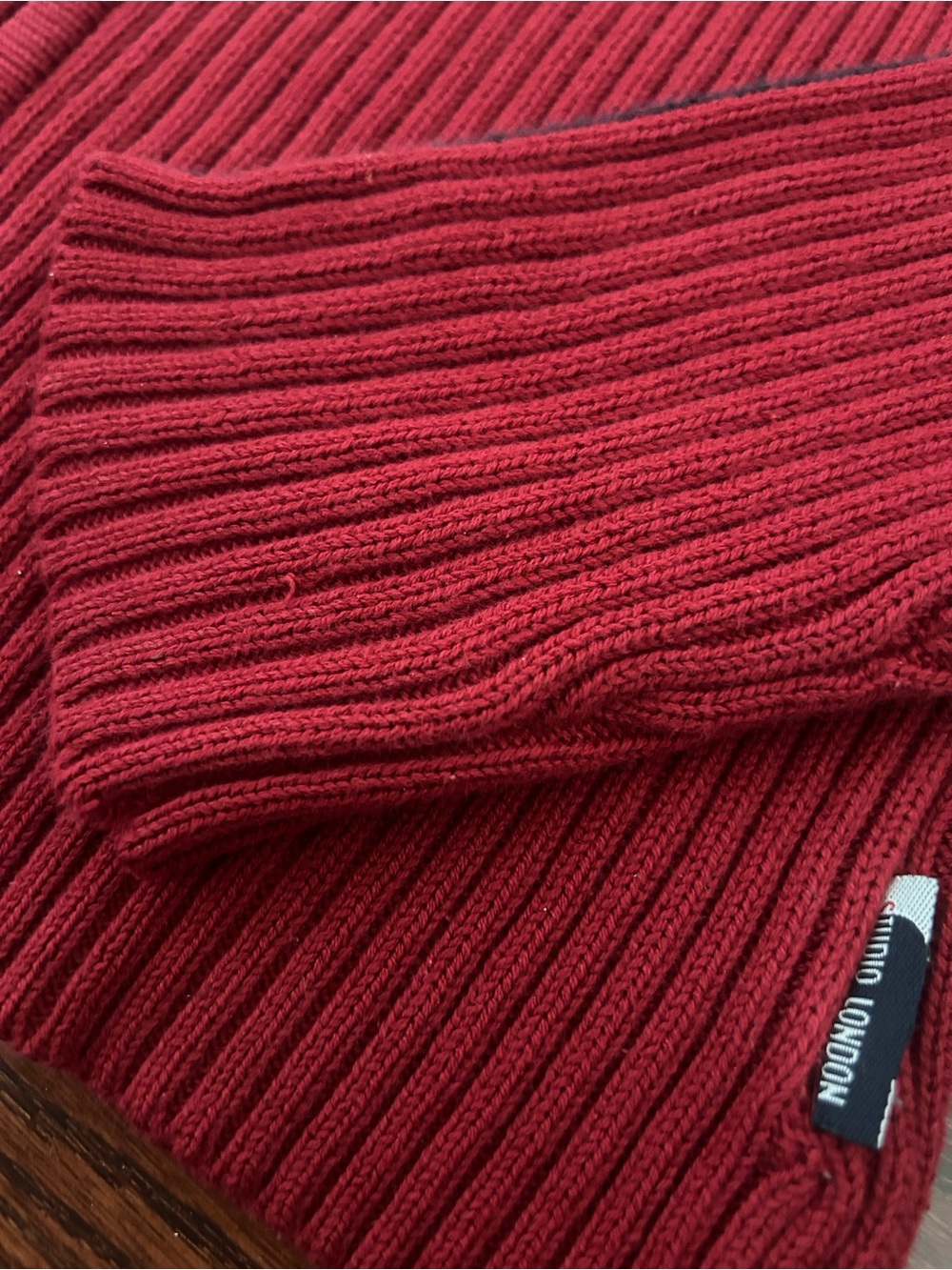 Studio London Red Ribbed Zip-Front Knit Jacket - Picture 5 of 5